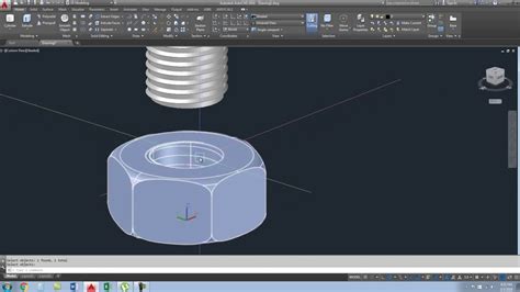 Nut Drawing With Autocad