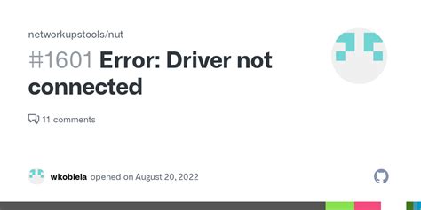 Nut Ups Error Driver Not Connected