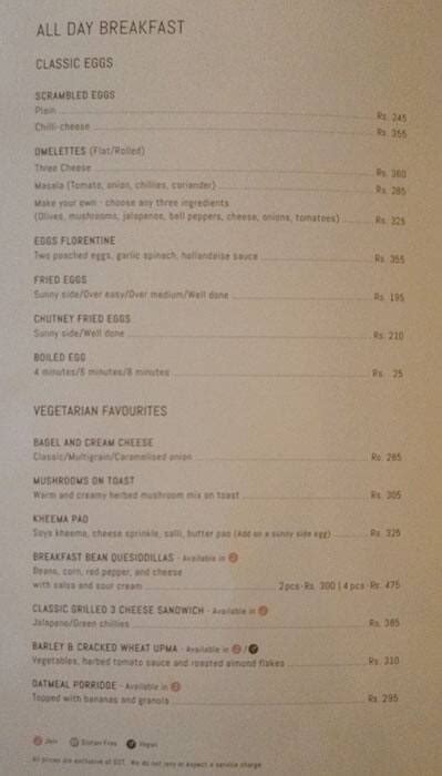 Nutcracker Bandra Menu