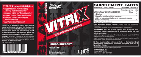 nutrex vitrix 80ct. black series label