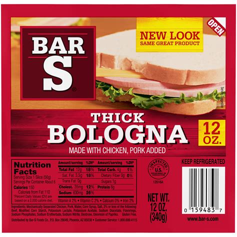 nutrition facts of bologna