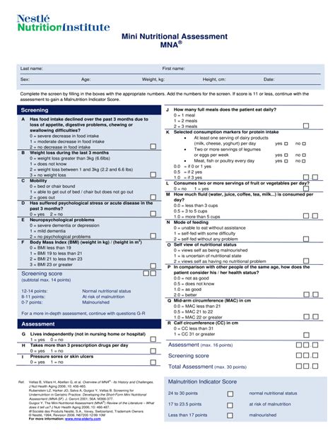 Nutritional Assessment Questionnaire