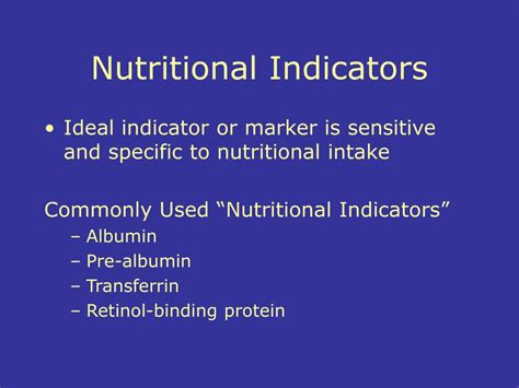 Nutritional Indicators Examples