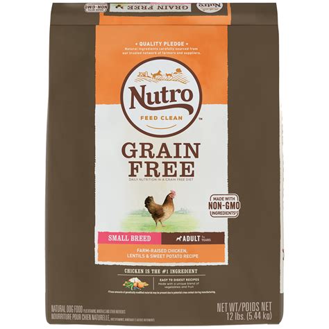 NUTRO GRAIN FREE Adult Dry Dog Food FarmRaised Chicken, Lentils and