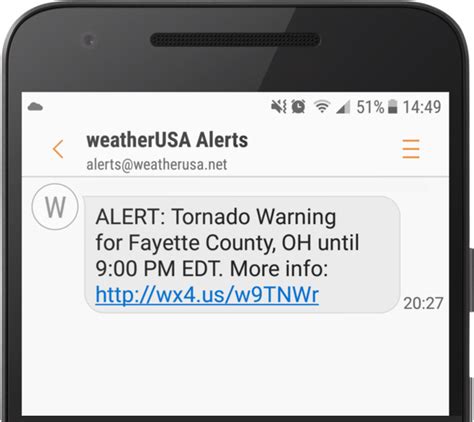 nws weather alerts text