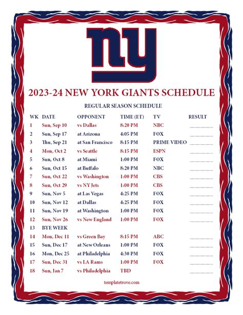 ny giants schedule 2023 2024 season
