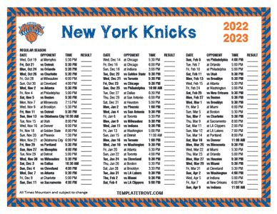 ny knicks home schedule