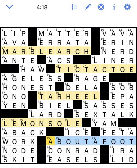 ny times crossword 0 solution