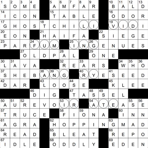 Example of a completed NY Times Crossword grid