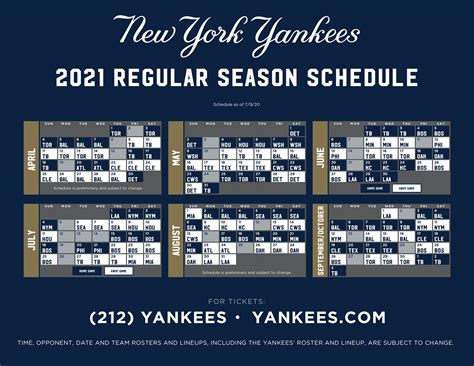 ny yankees schedule 2021 printable calendar