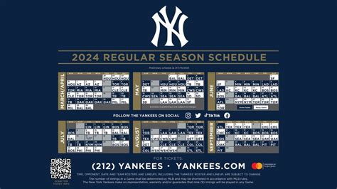 ny yankees schedule baseball calendar