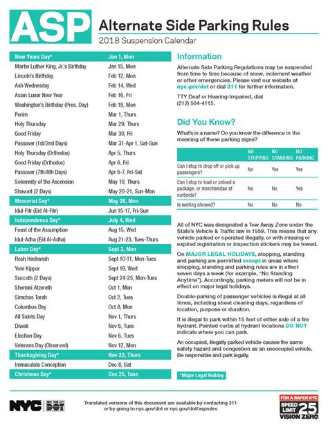 nyc alternate side parking rules