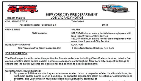 nyc dcas job specifications