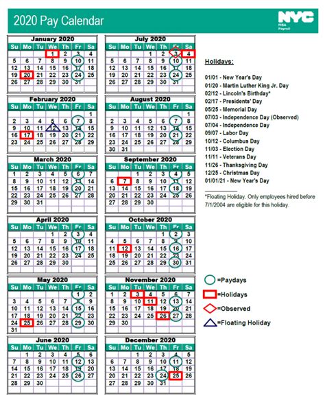 nyc dcas pay calendar