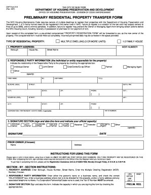 nyc house registration form