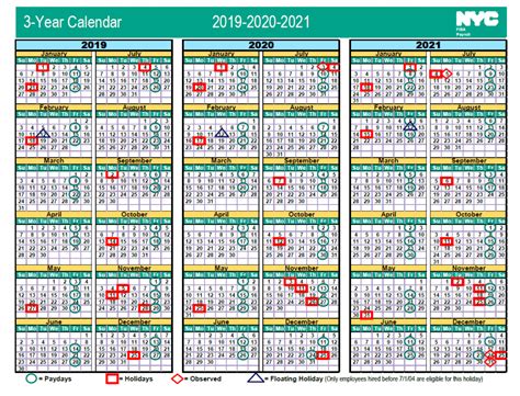 nyc pay and holiday calendar 2023