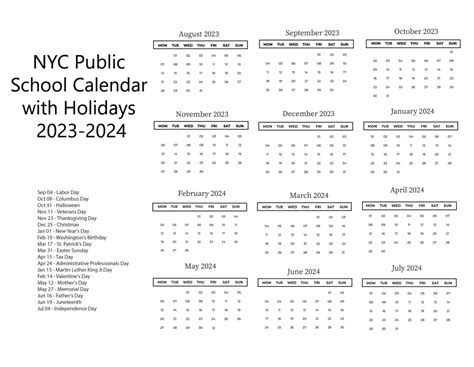 nyc public school calendar 2024