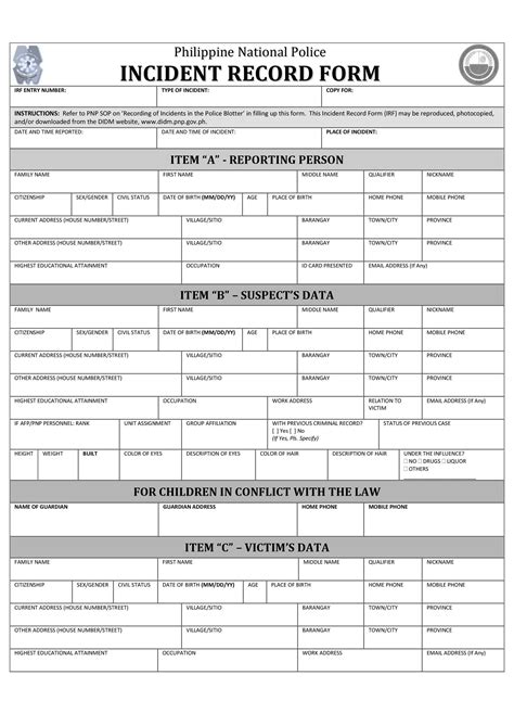Nypd Police Report Template HQ Printable Documents