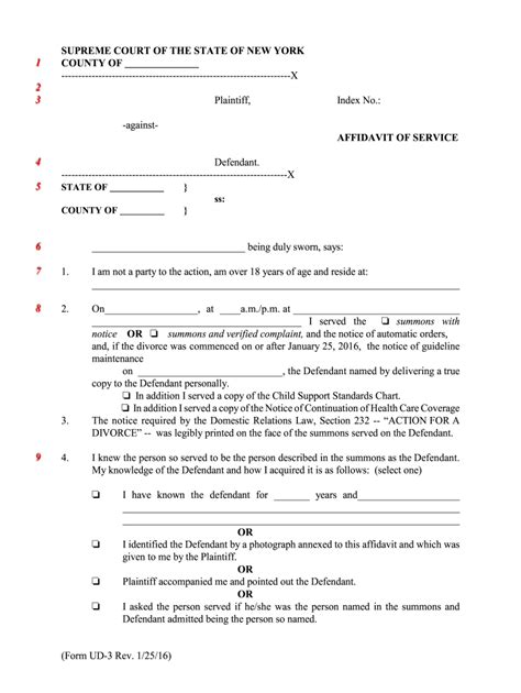 nys family court affidavit of service form