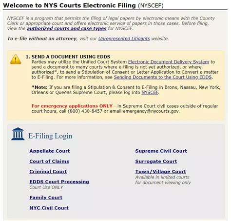 nys supreme court electronic filing