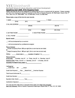 nyu housing forms