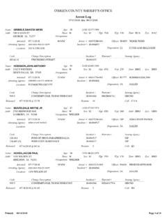 O'brien County Arrest Log