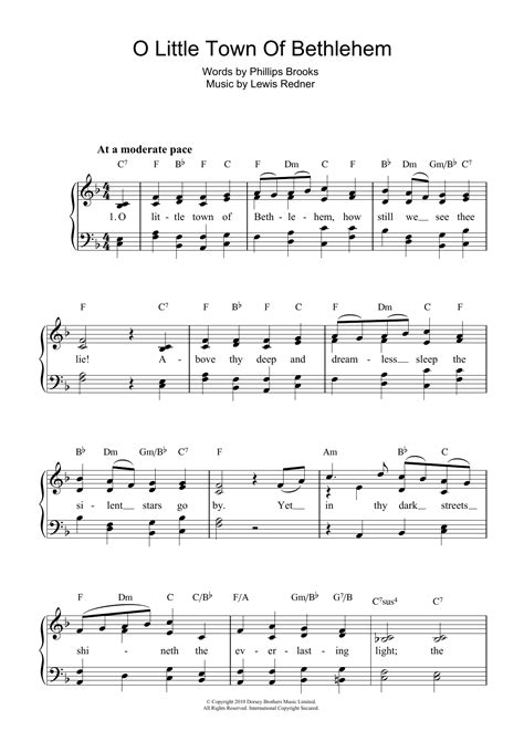 o little town of bethlehem sheet music pdf