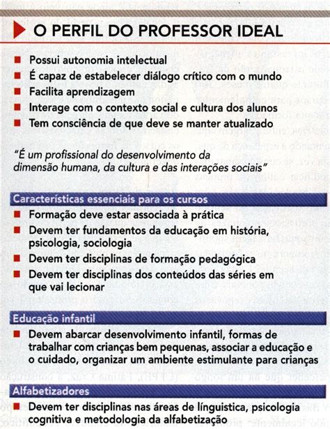 o perfil do professor no processo educativo