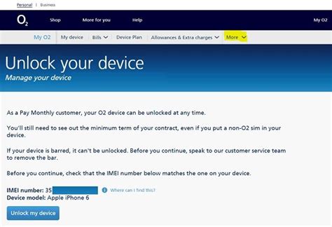 o2 phone unlock code