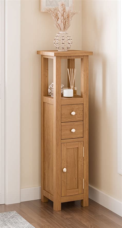 Organize Your Bathroom with Elegant Oak Bath Storage Cabinet - Shop Now