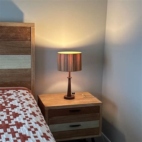 Oak Bedside Table Lamp