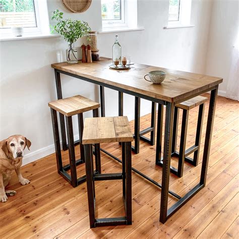 Oak Breakfast Bar Stools Table
