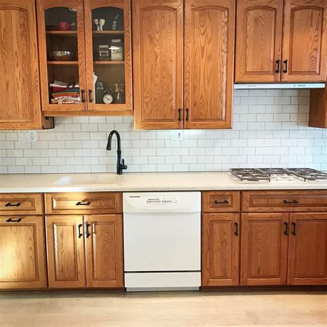 Oak Cabinet Backsplash