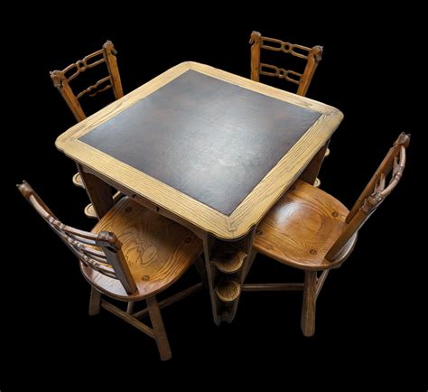 Oak Card Table Chairs