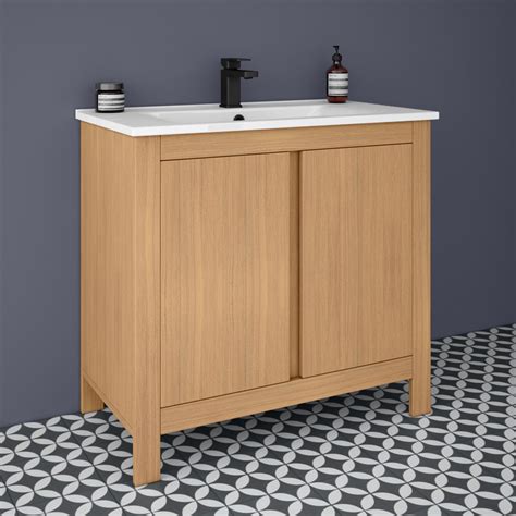 Oak Effect Bathroom Vanity