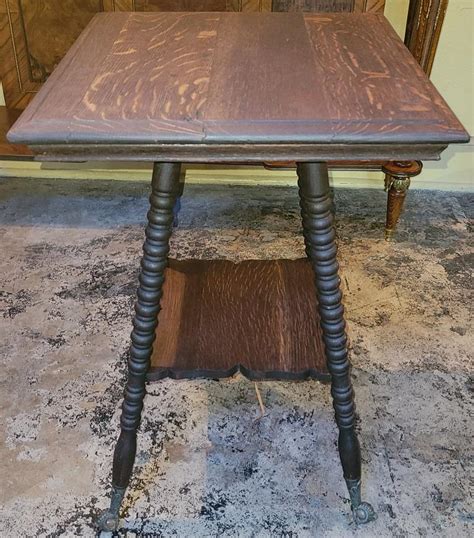 Oak Side Table With Claw Feet