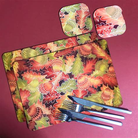 Oak Table Mats And Coasters