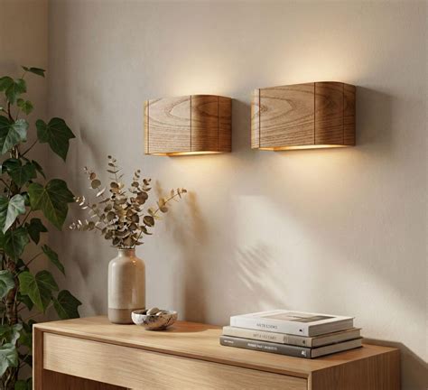 Wandleuchte Rechteck 1 aus massiver Eiche Etsy Wall lights, Solid