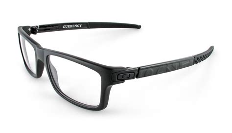 Oakley Currency Male Designer Prescription Glasses in Black Designer