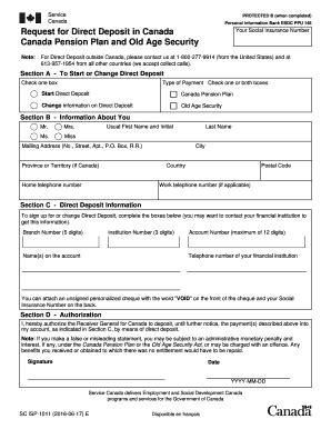 oas direct deposit form