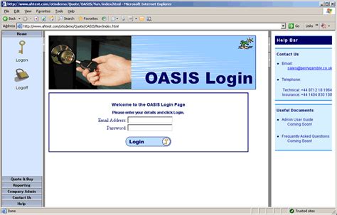 oasis systems log in