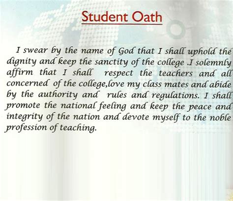 oath examples for students in school