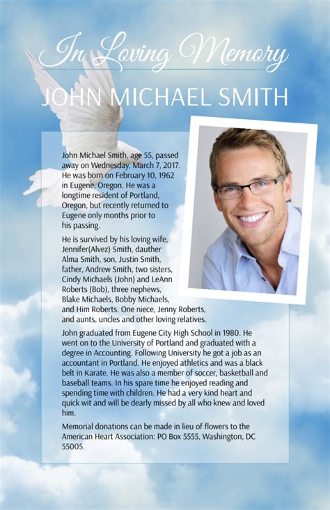 Funeral Obituary Flyer Template