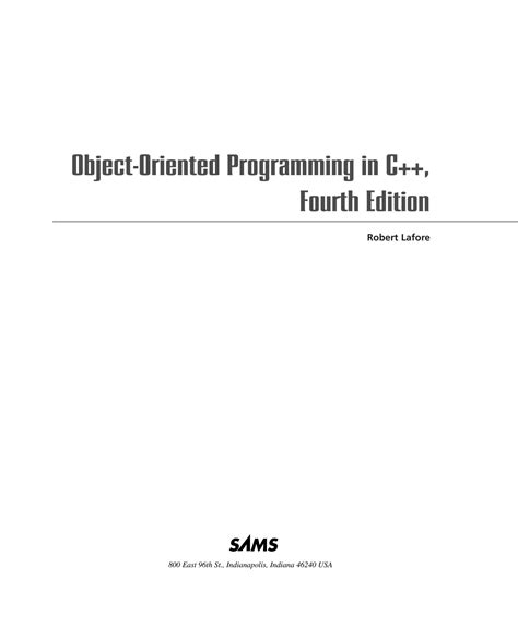 object oriented programming in c 4th edition