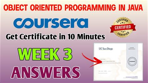 object oriented programming in java coursera answers