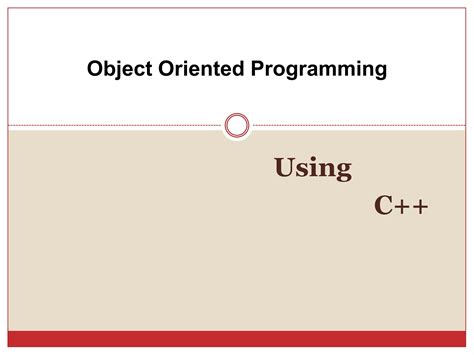object oriented programming using c++
