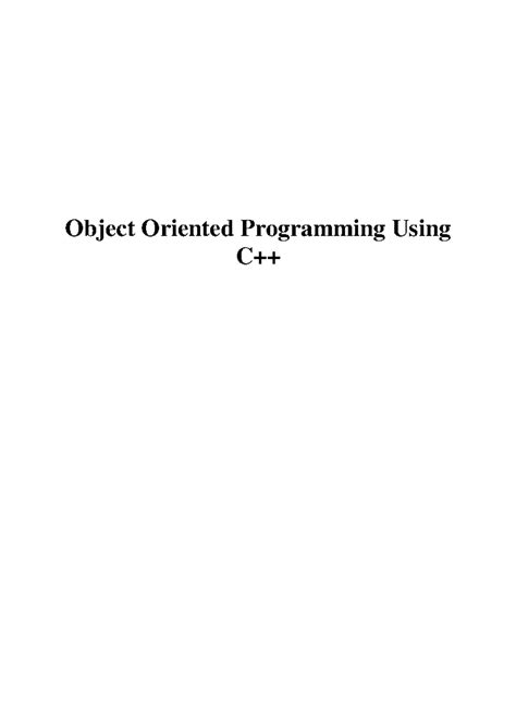 object oriented programming using c++ notes bca 3rd sem