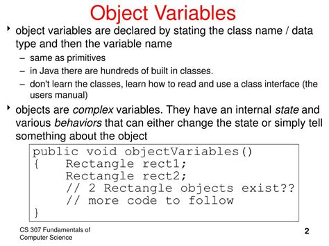 object vs variable in java