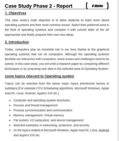 objective case study examples