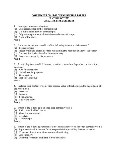 objective type questions examples